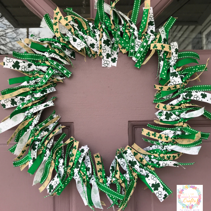 St.Patrick's Day Ribbon Wreath on an embroidery hoop