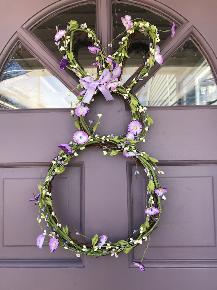DIY Bunny Wreath for Decorating your front door