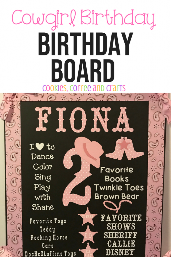 Welcome guest to the cowgirl birthday party with this fun cowgirl birthday party board! Learn how to create this for your child as a keepsake. #CricutMade #Vinyl #PolkaDots #Cowgirl #BirthdayParty #BirthdayBoard #BirthdayDecorations #Pink #Kids #DIY