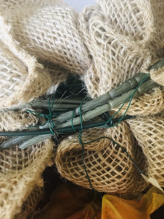 Floral Wire on DIY Wreath