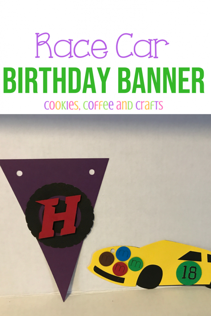 Calling all Nascar, Grand Prix race fans! Be a winner at your next racing birthday with this awesome checkered flag and race car banner. Perfect birthday party idea. #CricutMade #Cricut #party #PartyIdeas #Birthday #birtdayparty #BirthdayDecorations #DIY #Nascar