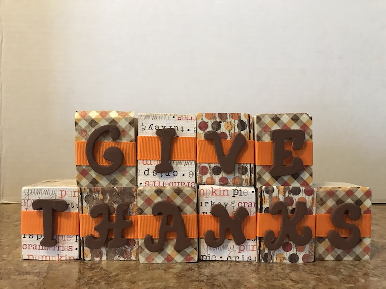 Give-Thanks-Blocks Wooden Blocks Craft Idea 