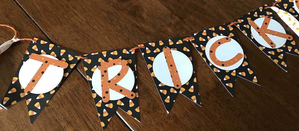 Trick or Treat pennant Banner for Halloween made with a Cricut 