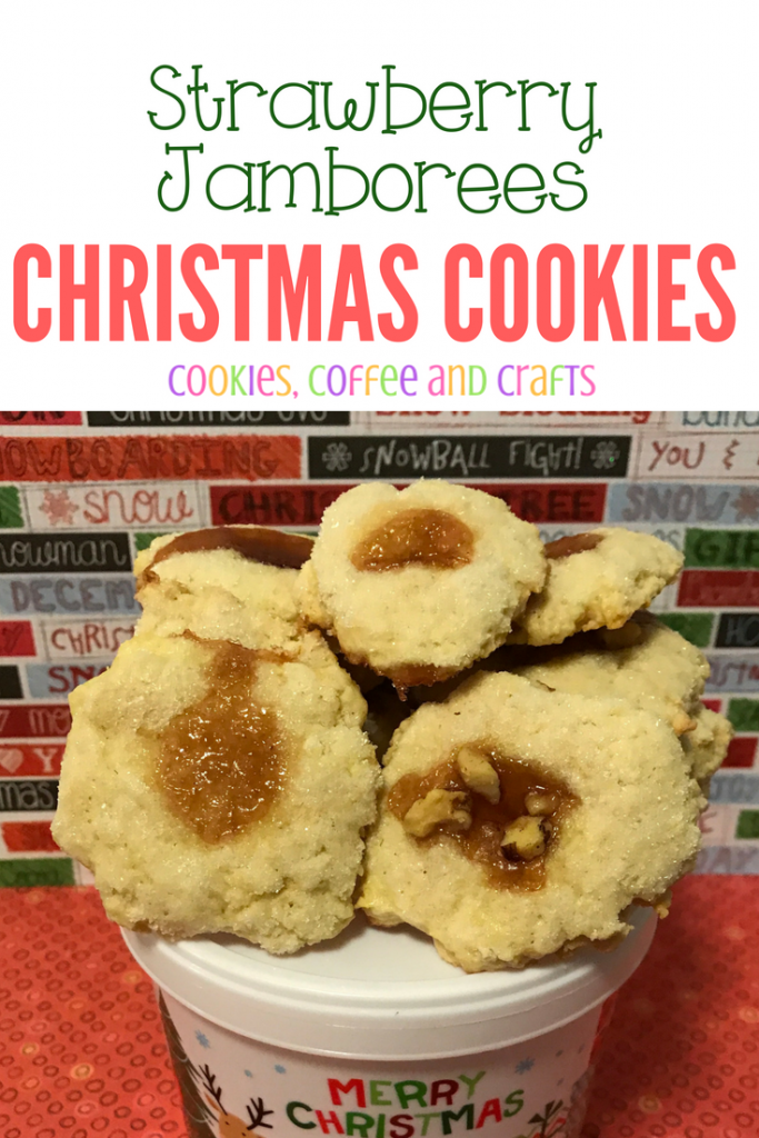 Strawberry Jamborees are my favorite Christmas cookie. It's an easy, classic and traditional cookie that taste amazing. #ChristmasCookies #Christmas #ChristmasCookieExchange #Cookies #StrawberryJamborees #Recipe #EasyRecipe #CookieRecipe