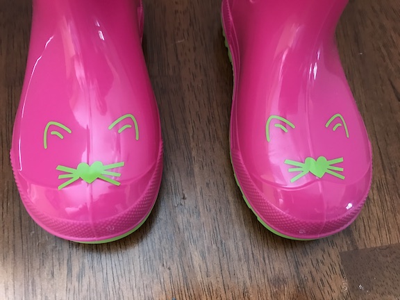 Fun Pink Kitty Rain Boots