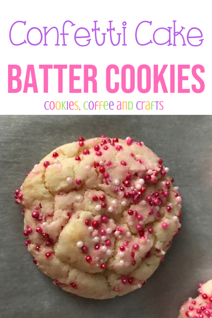 Amazingly delicious confetti cake batter cookies, just a few ingredients and your cookies are ready. Plus you get to add sprinkles for fun. Easy recipe to bake with kids! #Parenting #baking #cookies #recipe #cakemixcookie #spriinkles #EasyRecipe