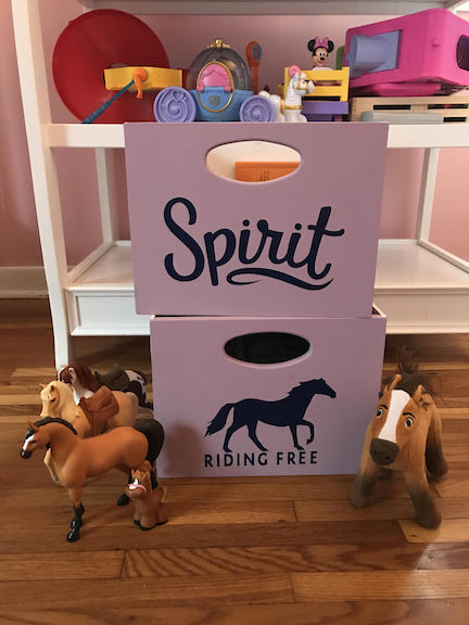 Upcycle Decorative Bins for a Spririt- Horse themed little girls bedroom