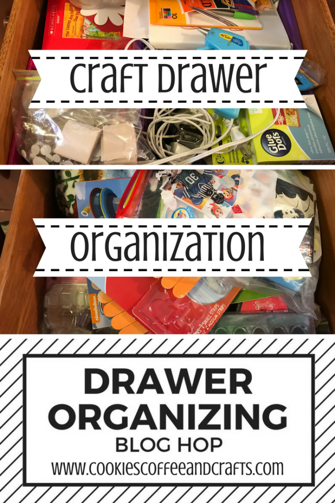 Organize your craft drawers with baskets and crayon boxes from the dollar store.