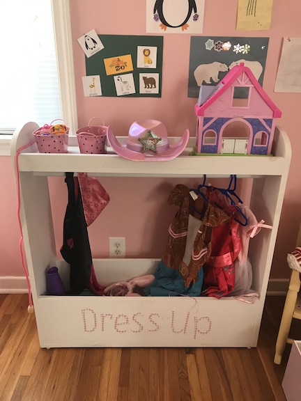 DIY Dress Up Storage for your  child's room.  Learn how to build this for your little one  to have dress up storage. 