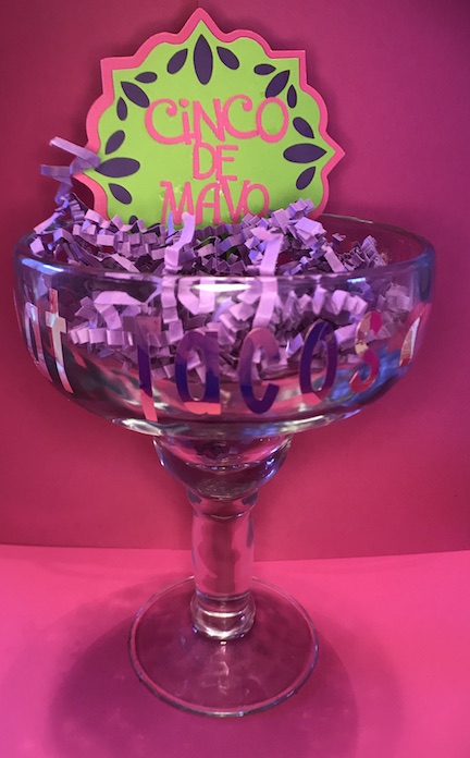 Cinco de Mayo margarita glasses for a girls night. Just head to the dollar store and make these glasses for your girls.