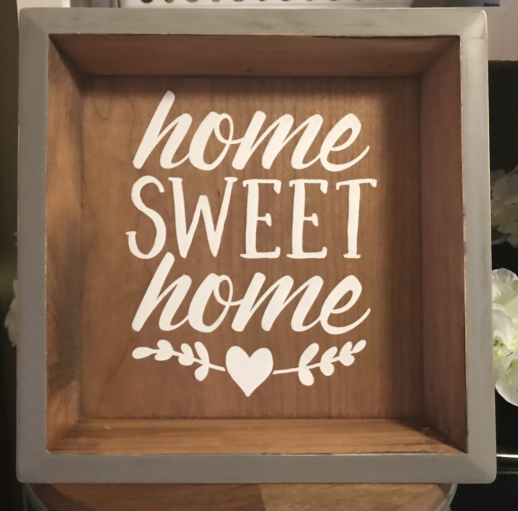 Create and design your own home sweet home farmhouse sign by making a stencil on your Cricut Maker and painting the design onto the wood. Distress the sign and give it a classic farmhouse sign look