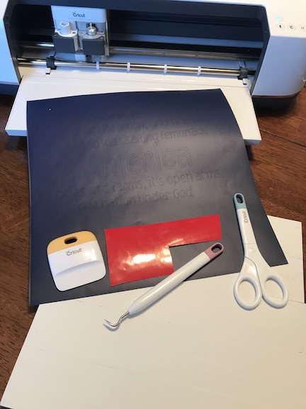 Have fun creating a sign using the chorus from your favorite song. I'm creating an It's America Patriotic Sign for the 4th of July using my Cricut Maker and Cricut Design Space