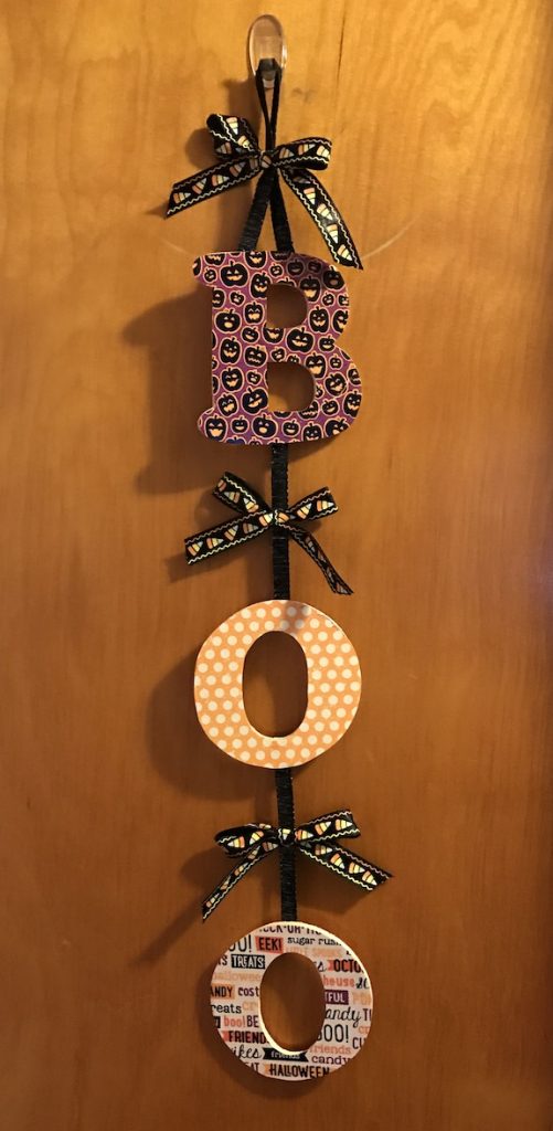 Simple Boo Sign for your Door with Halloween Scrapbook Paper