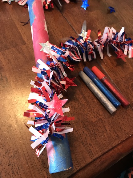 Show off your patriotic pride by creating a patriotic baton The kids will love creating these and twirling them around. This also make a great project for summer to. 