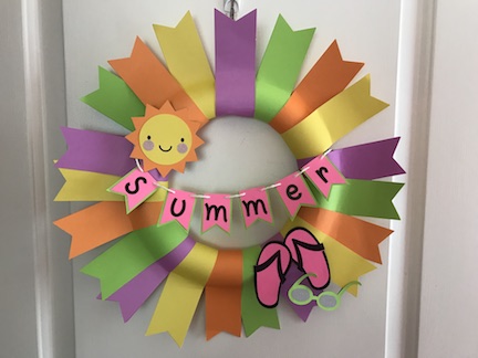 Make this bright and fun summer paper wreath to decorate your front door. Learn how to design this in design space and cut it on your Cricut Maker 