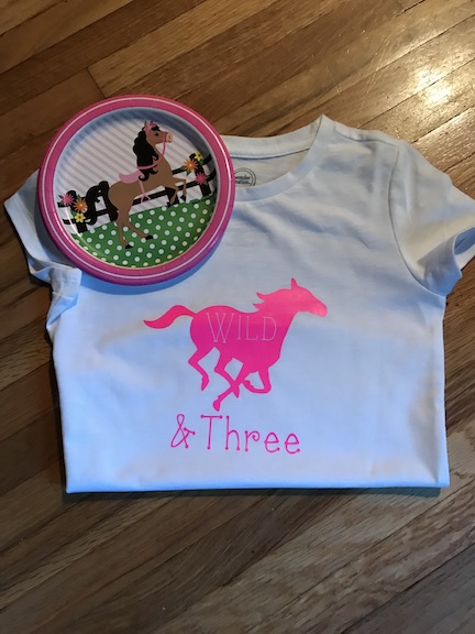 Make your child a customized wild and three birthday shirt for their special day.