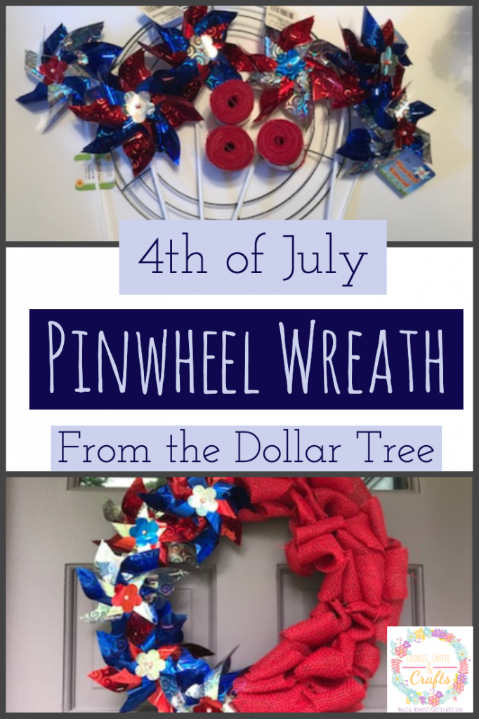 4th of July Pinwheel Wreath from the Dollar Tree