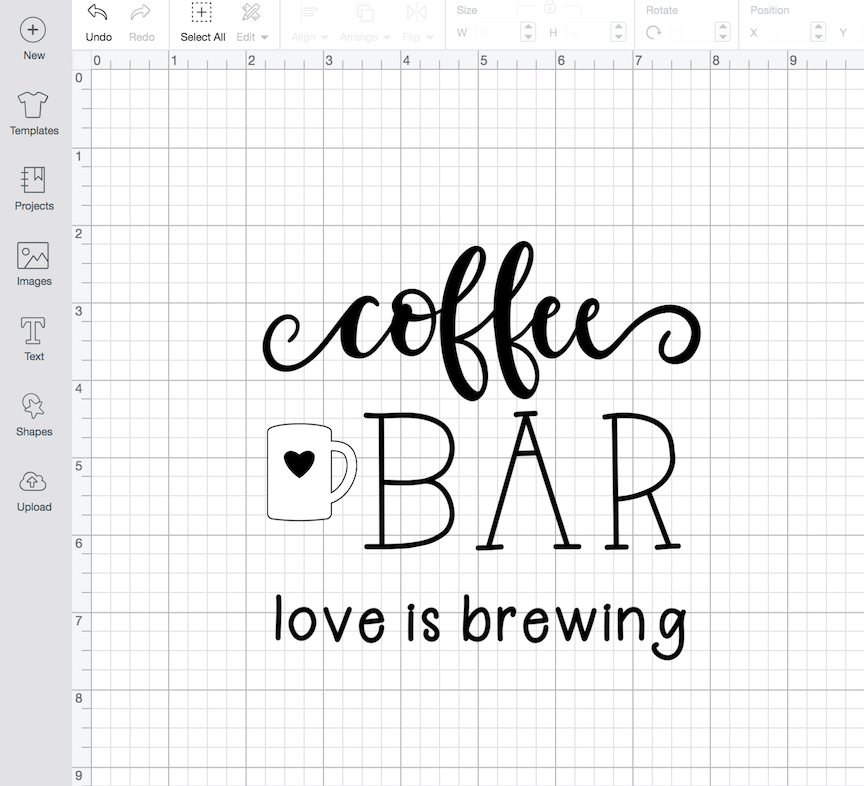 Create a farmhouse coffee bar sign for your kitchen with this cute design created in Cricut Design Space. Follow this tutorial to make your own. 