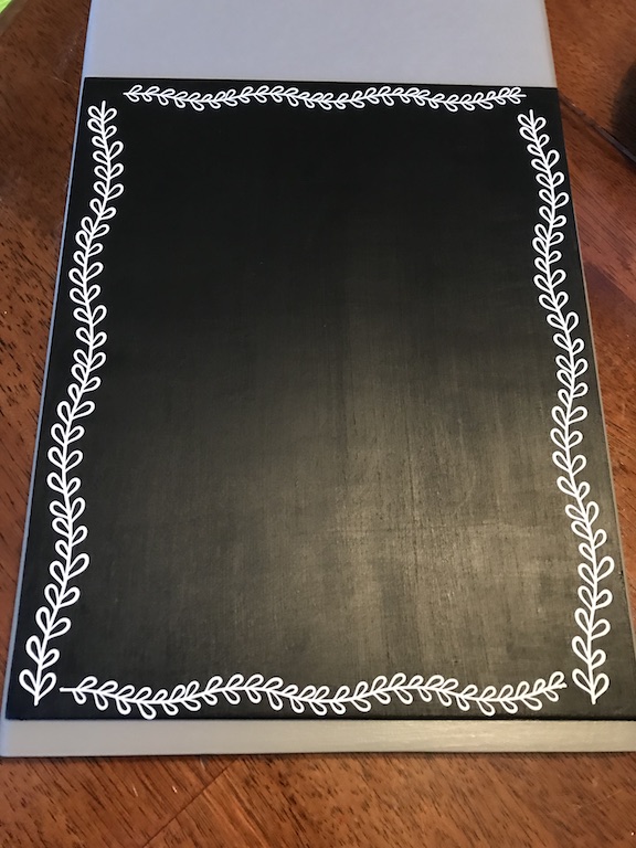 I found this old cork board at the Thrift Store and I gave it an upscale into a Farmhouse Chalkboard. #Farmhouse #Chalkboard #DIY #ThriftStoreFind #Upcycle #RepurposeIt #FarmhouseKitchen #Makeover 