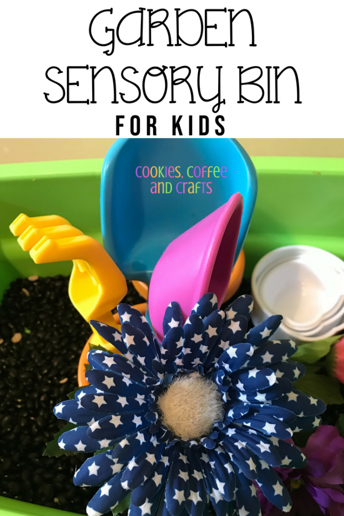 Let your preschooler and toddler tend to their garden in the sensory bin. This fun ideas is hours of fun with some supplies and black beans. #GardenSensoryBin #SensoryBin #SensoryPlay #Garden #Kids #funforkids #Play #Summer