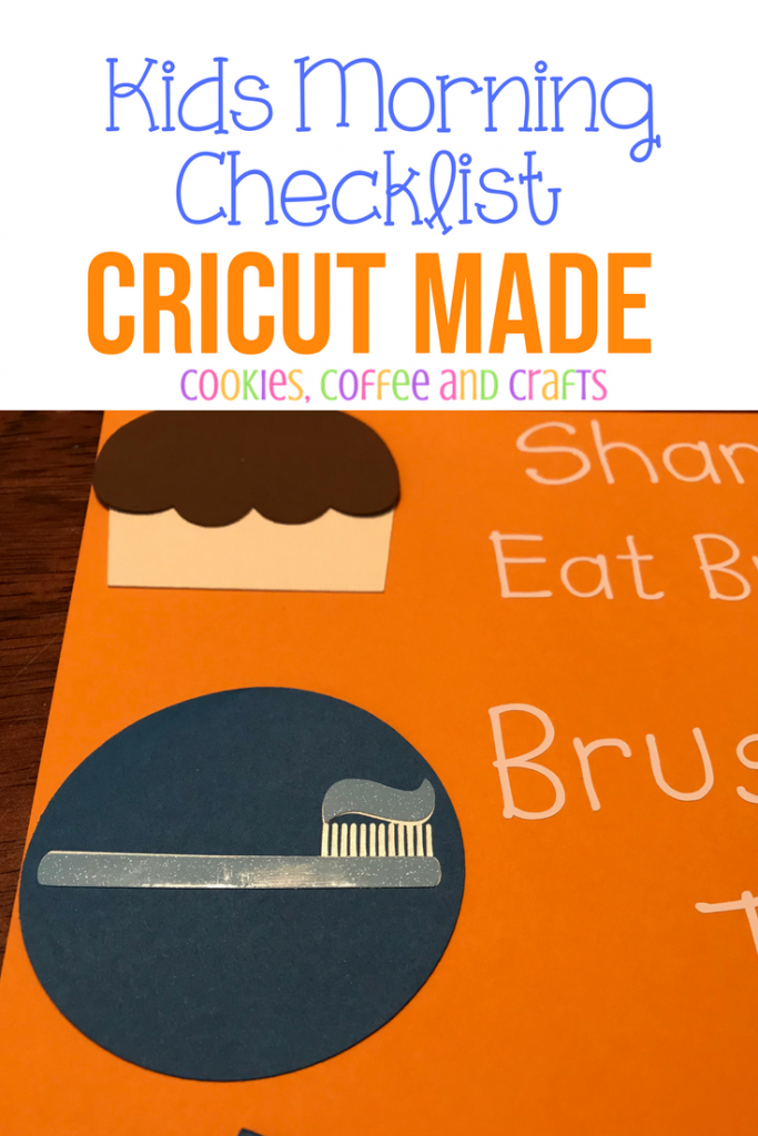 Make the daily morning routine at home easy with a kids morning checklist. Get the kids ready for school with this easy chart and pictures. Moms and kids will be smiling! #BacktoSchool #Organization #Organize #BacktoSchoolThoughts #Kindergarten #School #firstdayofschool #IdeasfortheHome #Parenting #Checklist #Cricut #CricutMade #Preschool
