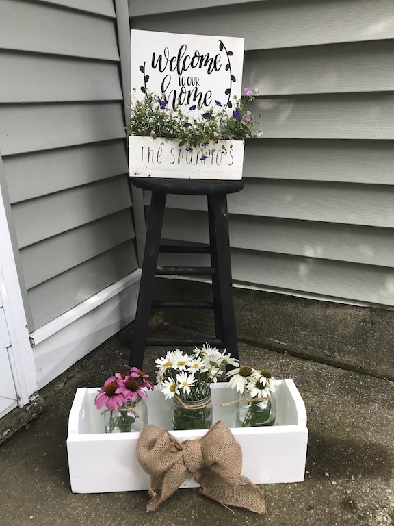inding a tool box at the thrirt store was a great find! Follow this easy DIY to have a year round porch decor with a farmhouse and country feel. This porch decor is perfect for fall, summer, spring, and winter. #PorchDecor #FallPorchDecor #SummerPorchDecor #SpringPorchDecor #WinterPorchDecor #Fall #Summer #Spring #Winter #FrontPorch #Repurposeit #Upcycle #ToolBox #WoodenToolBox 