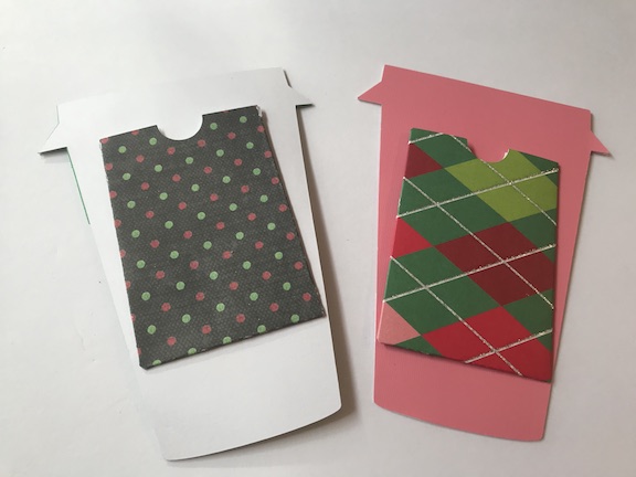 Gift cards make easy gifts, but aren't very pretty. Make your gift cards stand out in this easy to make coffee cup gift card holder for Christmas. Just find some pretty scrapbook paper and your Cricut, and get this DIY started. #DIY #Cricut #CricutMade #Coffee #GiftCardHolder #Christmas #ChristmasGift #ChristmasIdea #Xmas #scrapbook #Scrapbooking #tutorial 