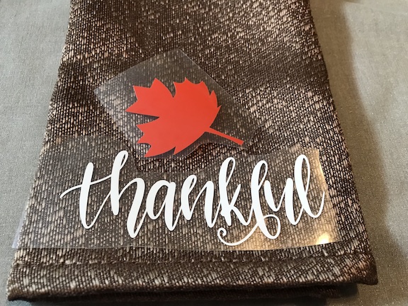 Thanksgiving is a time for family, gathering, blessings and being thanksful and the food! Setting a beautiful table is all a part of the Thanksgiving experience. These pretty napkins are a great idea for an easy DIY with your Cricut and EasyPress. Your table settings will look amazing. #Thanksgiving #ThanksgivingTable #Cricut #CircuEasyPress #DIY #ThanksgivingNapkins #Napkins #IronOn #ThanksgivingDecor #ThanksgivingIdeas #ThanksgivingwithFriends
