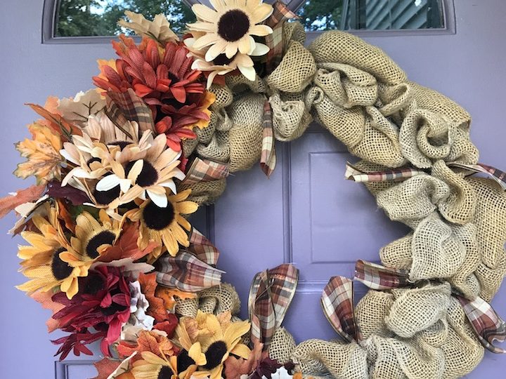 Dollar Store Fall Burlap Wreath