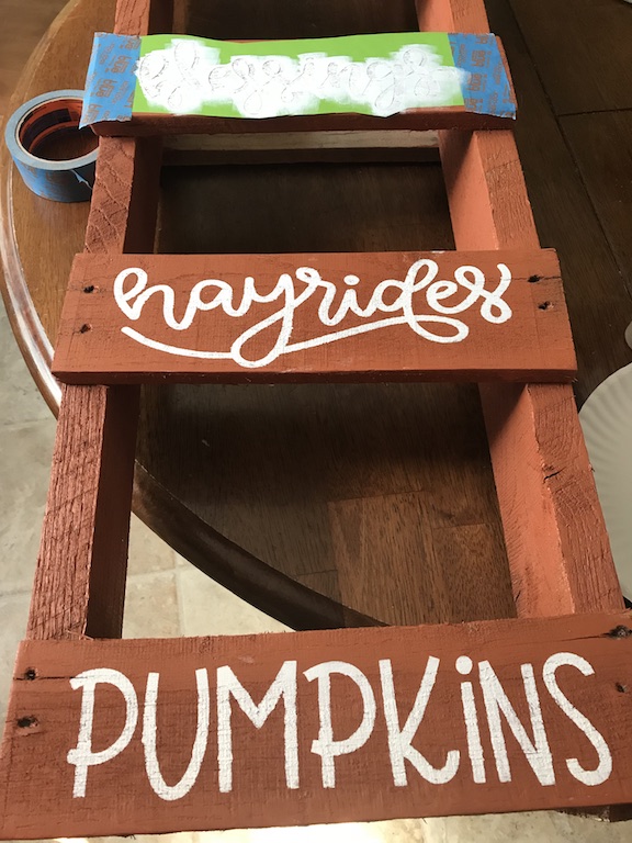 Stenciling Fall Pallet Sign 