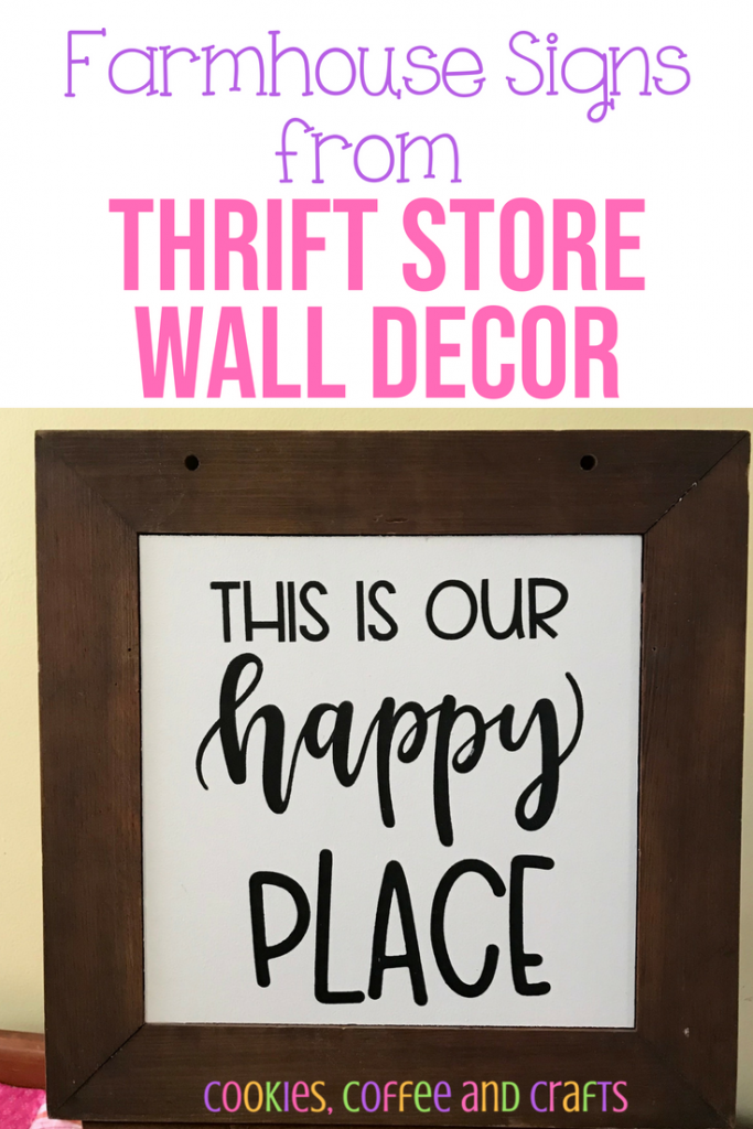 These thrift store wall decor are getting a second chance to be upcycled into signs. This DIY idea is cheap, great for quotes, to give as gifts or for wall art in your home. Follow this easy tutorial of how to make upcycled farmhouse signs. #Upcycle #upcycling #Farmhouse #farmhousestyle #FarmhouseKitchen #walldecor #signs #HomeDecor #Kitchen