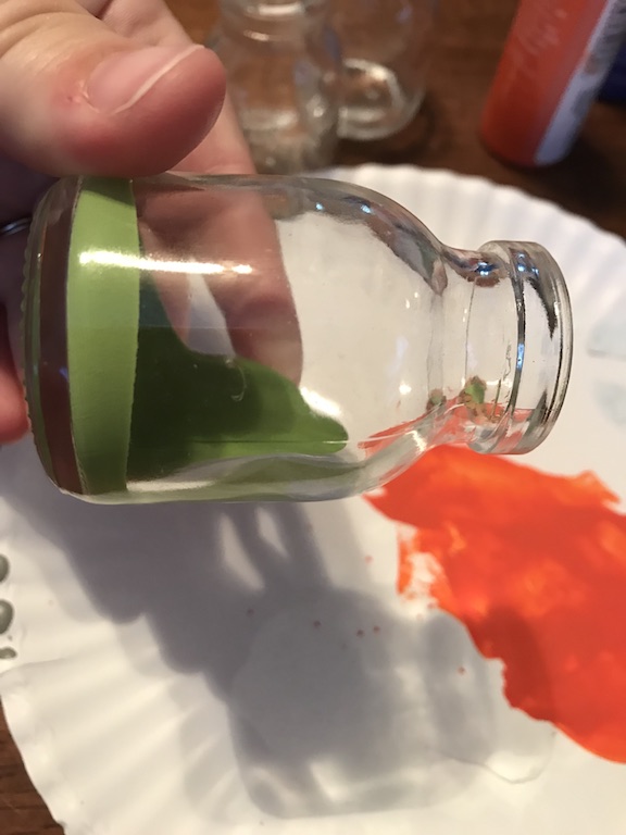 Painting the Halloween Potion Bottles 