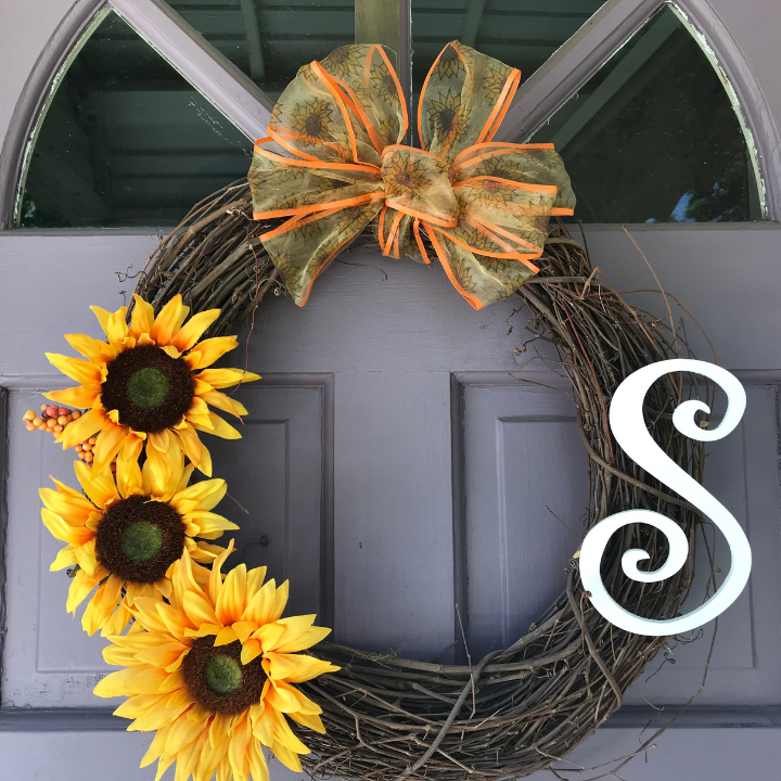 Easy Sunflower Wreath