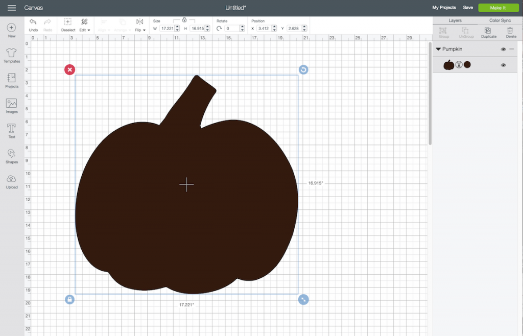 Making Pumpkin in Cricut Design Space 