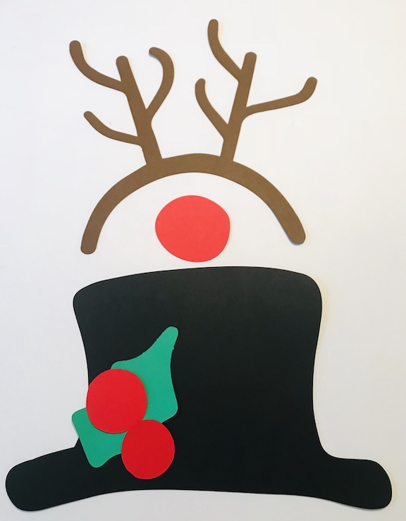 Easy Christmas Photo Booth props to be either Frosty or Rudolph