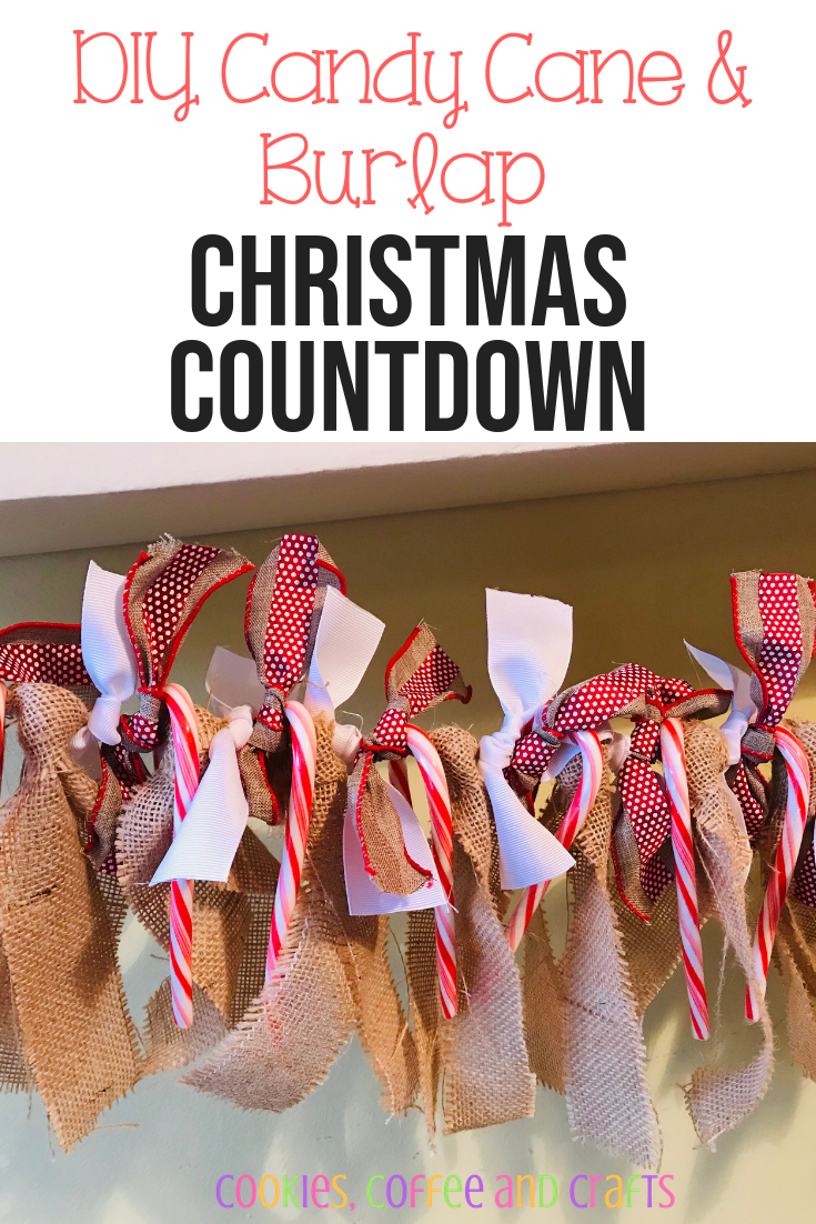 DIY Candy Cane & Burlap Christmas Countdown