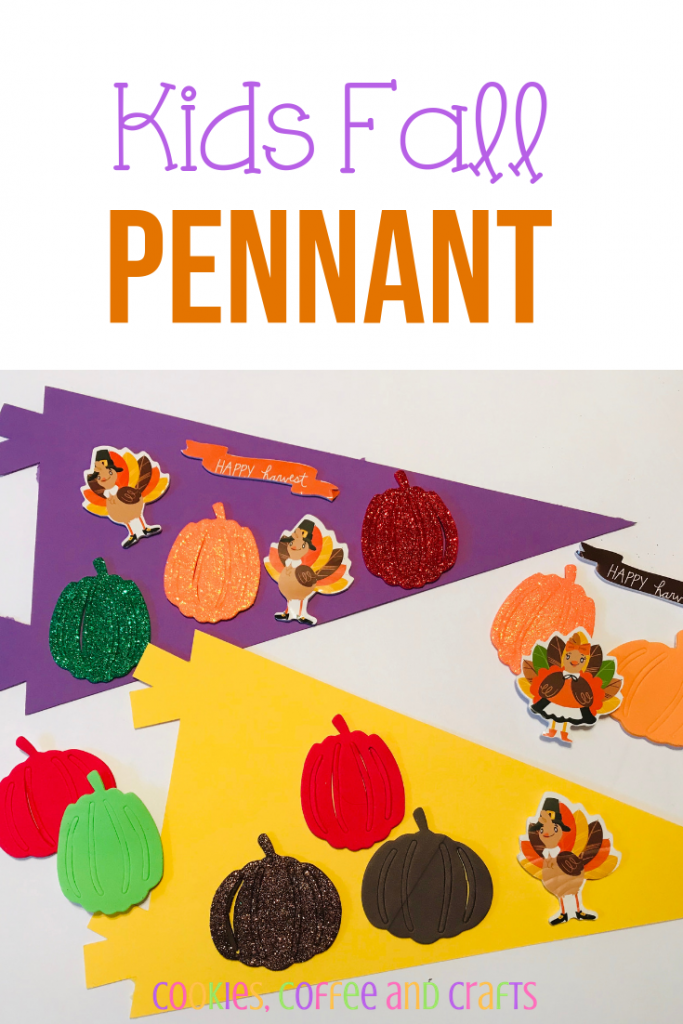 Help toddlers, preschoolers or Kindergarteners learn about fall by creating an easy Fall Pennant. Celebrate autumn with thie fun idea that will make a great class decoration. #fallcrafts #KidsCrafts #fallcraftsforkids #pennants