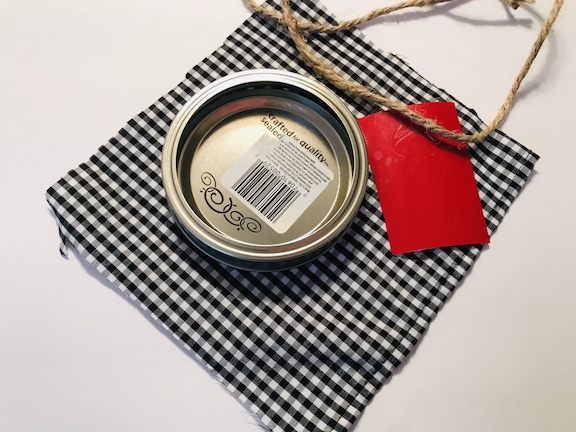 Supplies to make cute and easy mason jar lid ornament