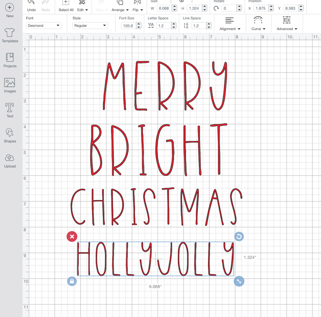 Creating Christmas Signs in Cricut Design Space for Signs 