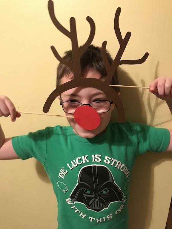 Kids having fun being Rudolph
