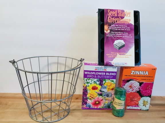 Gardening gift baskets are perfect for moms or anyone who loves to garden. Find a cute bucket at the trift store and fill it with gardening goodies from the dollar tree. #Gardening #GiftBaskets #Momgifts #Upcycle #MothersDay #BirthdayGift