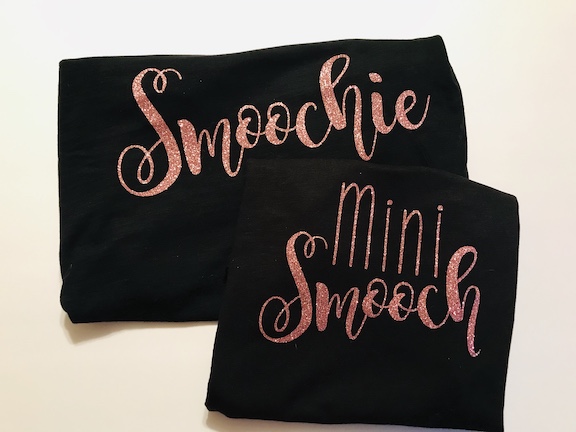 Do you and your daughter have fun nicknames? Use them to create Mommy & Me Shirts for Valentine's Day. These are perfect for your daughters and great for any occastion in life. Learn how to make Glittery Mommy & Me Valentine's Day Shirts. #MommyandMe #Mommydaughter #Valentines #ValentinesDay #CricutMade #Cricut