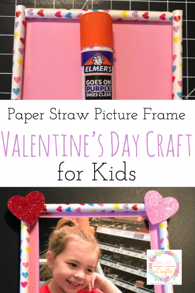 Paper Straw Picture Frame Valentine's Day Craft for Kids