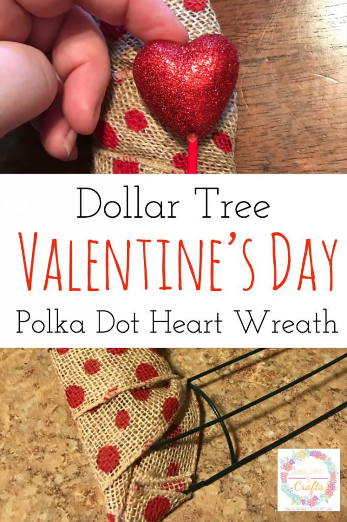 Dollar Tree Valentine's Day Polka Dot Heart Wreath