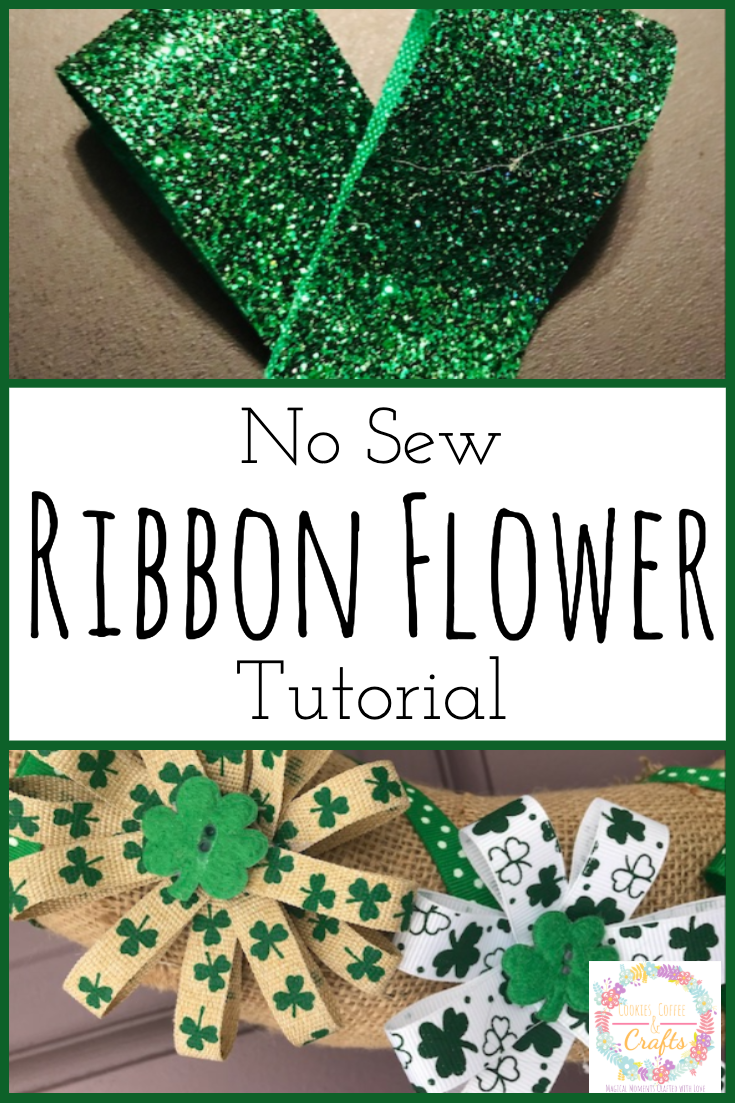 No Sew Ribbon Flowers with Buttons