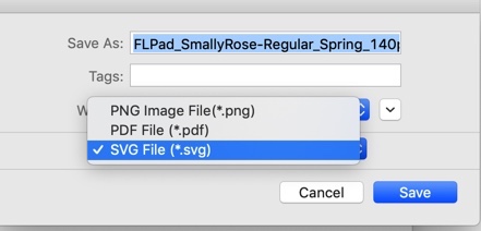how to save SVG from Fontlab Pad