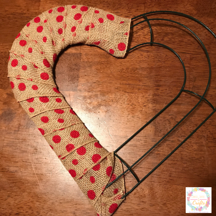 Valentines Day Heart Wire Wreath from the Dollar Store 
