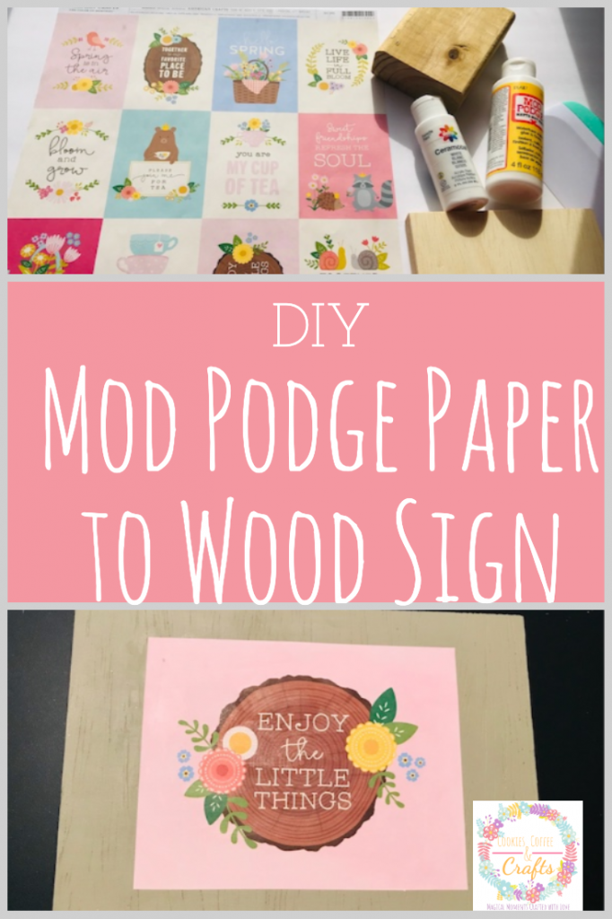 DIY Mod Podge Paper to Wood Sign