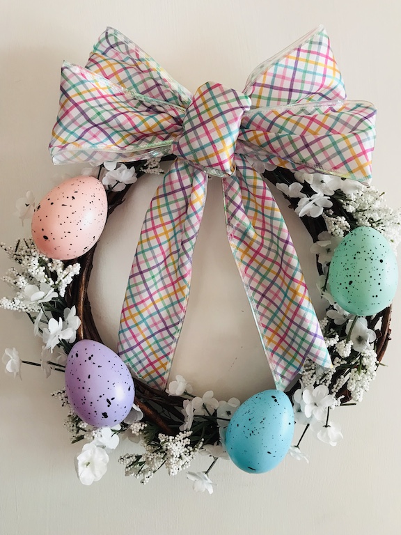 Grapevine Easter egg Wreath with Dollar Tree Supplies