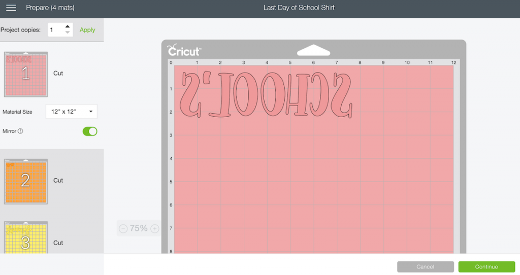 Mirror Image with Cricut Iron on